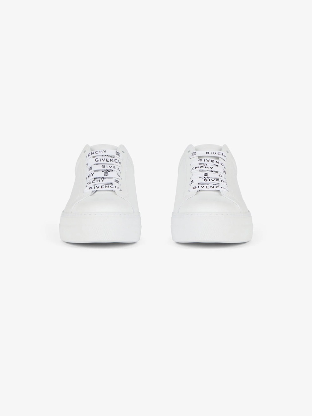 Givenchy White Logo-Strip Lace-Up Leather Sneakers for Women